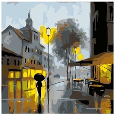 Свет вечерних фонарей Раскраска картина по номерам на холсте