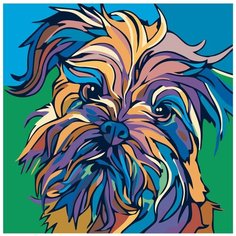 Разноцветный йорк Раскраска картина по номерам на холсте