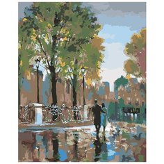 Прогулка в дождь Раскраска картина по номерам на холсте