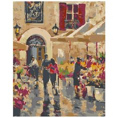 Цветочная улица Раскраска картина по номерам на холсте