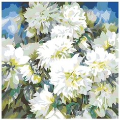 Хризантемы Раскраска картина по номерам на холсте