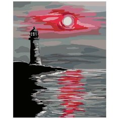 Красная луна Раскраска по номерам на холсте Живопись по номерам