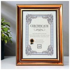 Фоторамка пластик формат А4 "Медь с чёрными полосами" 34,7х28,4х2 см 5037762 Сима ленд