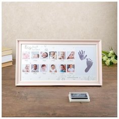 Фоторамка пластик на 13 фото 4х4, 9х13 см "Мой первый год" розовая 20,7х38 см 4495354 Сима ленд