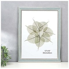 Фоторамка пластик 30х40 см "Серая с серебристой косичкой" 44,6х34,6х1,6 см 4780414 Сима ленд