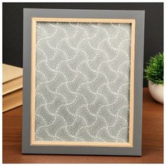 Фоторамка пластик 20х25 см "Серая с обрамлением из дерева" 29х24х1 см 4780945 Сима ленд