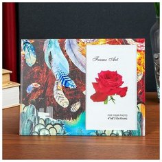 Фоторамка стекло 10х15 см "Пёрышки" двойной выпуклый рисунок 17х22 см 4780806 Сима ленд