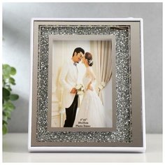 Фоторамка стекло зеркальная свет "Битое стекло" серебро, USB в комлекте 20,8х17,5 см 5104407 Сима ленд