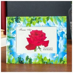 Фоторамка стекло 10х15 см "Голуби и листья" двойной выпуклый рисунок 22х17 см 4780807 Сима ленд