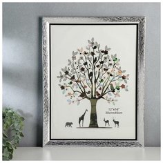 Фоторамка пластик 30х40 см "Кора серебряная с чёрной рамкой" 45х35 см 5116998 Сима ленд