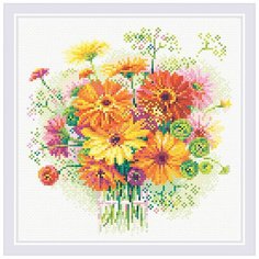 AM0054 Набор алмазной мозаики Риолис Акварельные герберы 30*30см