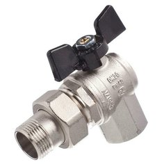 Кран шаровой Bugatti 1" с накидной гайкой (бабочка) серия Oregon (угловой) 05940009