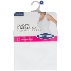 Эластичная майка Pompea, CANOTTA SP.L.FEEL на широких бретелях,размер S/M, белый
