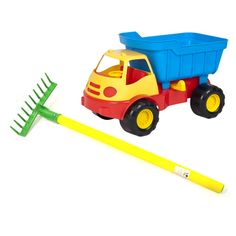 Игровой набор: Автомобиль самосвал ACTIVE (15-5248) + Грабли детские садовые (15-10932) Zebratoys