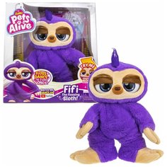 Интерактивная игрушка Zuru Ленивец, Pets Alive, 26 см, звук, танцует, 3 мелодии, виляет попой, закрывает глаза, коробка (Т19550)