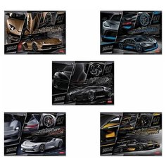 Альбом для рисования А4 40 л., скоба, 3D фольга, мат.ламинация, HATBER, 205х290 мм, "SuperCarsWorld", 40А4лофВ