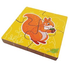 Деревянная развивающая логическая настольная игра «Пазл.Дикие животные» LivCity н00106