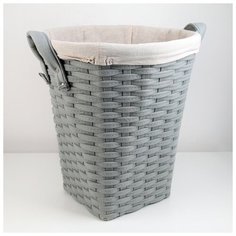 Корзина для белья плетеная круглая "Элегант", цвет серый 39,5х39,5х43,5 см 4697109 Доляна