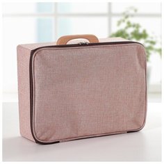 Короб для хранения на молнии 32,5х35х10,5 см"Рон" цвет розовый 4442125 Сима ленд