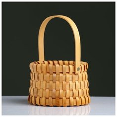 Корзина плетеная, ротанг, 17х12,5/26 см, 1 шт., натуральный 5429615 Сима ленд