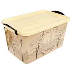 Контейнер для хранения "Уличное кафе" 35 л, цвет слоновая кость 2521536 РОССПЛАСТ