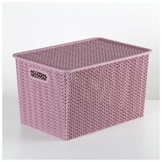 Корзина с крышкой 14 л "Вязь", цвет пепел розы 4475313 Violet