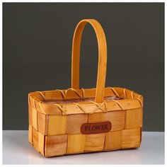 Корзина плетеная, секвойя, 23,5х13,5х11/28 см, натуральный 5413444 Сима ленд