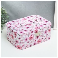 Шкатулка кожзам для украшений "Розовые маки" 11х25,5х15,5 см 5386072 Сима ленд