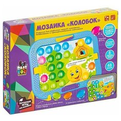 Мозаика для малышей Bondibon, Колобок, 48 фишек, 8 картинок, игр.пан.-чемод., верт. крепл., BOX