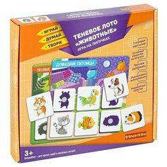 Настольная игра на липучках лото теневое "животные" Играй Думай Твори Bondibon