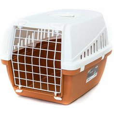 Переноска TROTTER-1 49х33х30см мет/дверка бел./коричнев. Savic