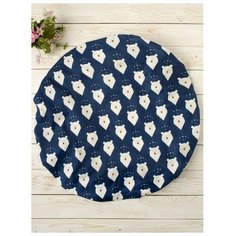 Amarobaby Простыня на резинке круглая Белые медведи 75 х 75 см белый/синий