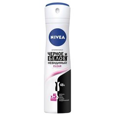 Nivea антиперспирант, спрей, Черное и Белое Невидимый Clear, 150 мл