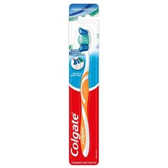 Зубная щетка Colgate Тройное действие многофункциональная, средней жесткости, оранжевый