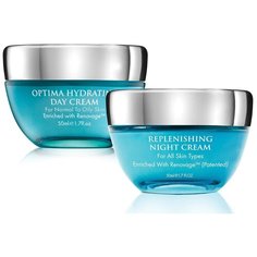 AQUA MINERAL Набор: Крем для лица дневной увлажняющий матирующий OPTIMA (для нормальной и жирной кожи), Крем для лица ночной восcтанавливающий (для всех типов кожи), Израиль (2х50 мл)
