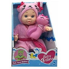 Пупс ABtoys Baby Ardana 23см, в банном халате и игрушкой "Кошечка", в коробке