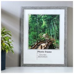 Фоторамка пластик 30х40 см "Серо-чёрная древесина" 42,5х32,5х0,9 см 5037794 Сима ленд