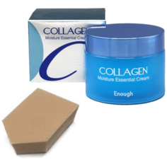 ENOUGH COLLAGEN Увлажняющий крем для лица с коллагеном, 50г + спонж