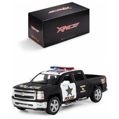 Детская инерционная металлическая машинка Serinity Toys с открывающимися дверями, модель Chevrolet Silverado (Police)