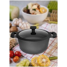 Кастрюля с крышкой из алюминия PROFFI PKT0248, MODERN LINE с антипригарным покрытием 5,2 л