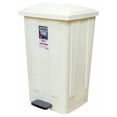 Контейнер мусорный прямоугольный 48л ДхШхВ 420х375х630 мм с педалью ПЛАСТИК КРЕМОВЫЙ Bora Plastik