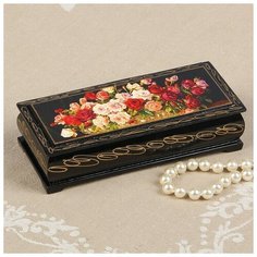 Шкатулка «Розы», 14×6 см, лаковая миниатюра 2570571 Сима ленд