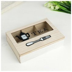 Шкатулка дерево с делениями "Tea is all you need" 5,7х24х17 см 4280885 Сима ленд