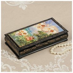 Шкатулка - купюрница «Игривые ангелочки», 8,5×17 см, лаковая миниатюра 2663991 Сима ленд