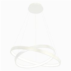 Люстра Лючера luchera потолочная, подвесная светодиодная, Руэдо, двойное кольцо, TLRU2-40/50-01, белая, алюминий, 3000К(теплый свет), диаметр 40см, 50см, светильник, 48Вт, лофт, модерн, хайтек, кухня,спальня, детская, гостиная, офис