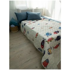 Покрывало стеганое из сатина 160/220, рыбки. Farfalina