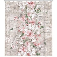 Штора для ванной комнаты, полиэстер, 180*180 см, JARDIN MAGNOLIA Valiant