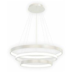 Люстра Лючера luchera потолочная, подвесная, светодиодная, Руэдо, три кольца, TLRU3-30/40/50-01, белая, алюминий, 4000К(дневной свет), диаметр 30см, 40см, 50см, светильник, 64Вт, лофт, модерн, хайтек, кухня,спальня, детская, гостиная, офис