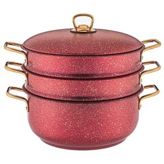 КАСТРЮЛЯ-МАНТОВАРКА AGNESS RED QEEN 26X12/26Х7,2/26Х7,2 СМ, ТРЕХСЛОЙНОЕ П