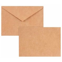 Конверты С6 (114х162 мм) крафт, клей, 90 г/м2, комплект 50 шт., треугольный клапан, BRAUBERG, 112363, С6НКж-50